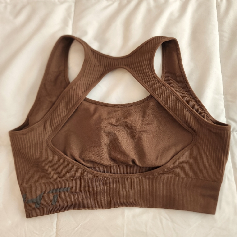 Echt Arise Sports Bra, Brown, Size Large